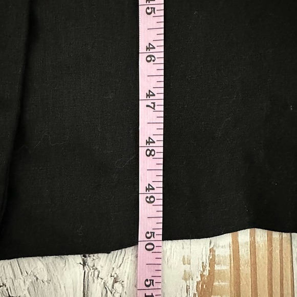 Vintage 90’s Orvis Linen Made in USA Black Button Front Midi Dress Size 12 - Picture 7 of 8